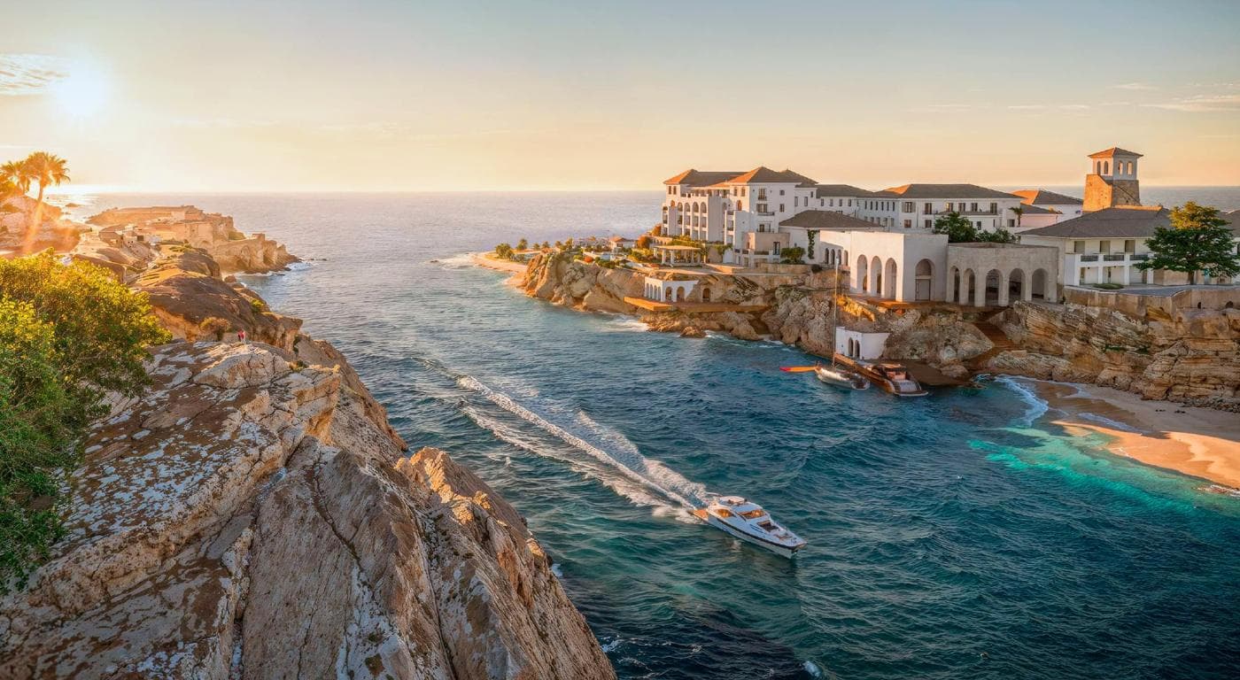 The Ras El Hekma coastline at sunset