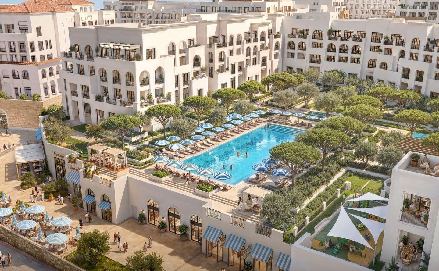 Nammos Residences around the resort pool