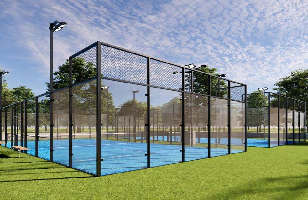 Render of padel courts at Wadi Yemm