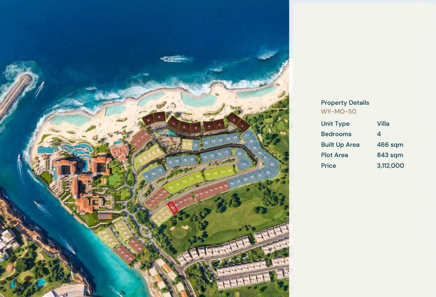 Location of unit WY-MO-50 on the Montage Residences plan