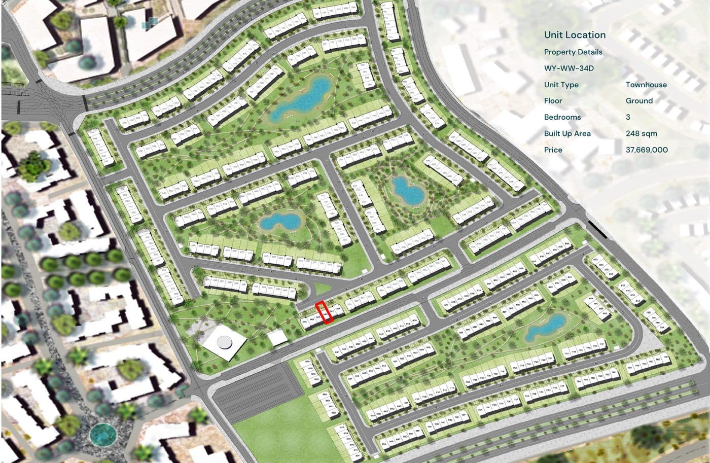 Location of unit WY-WW-34D on the Wadi West plan